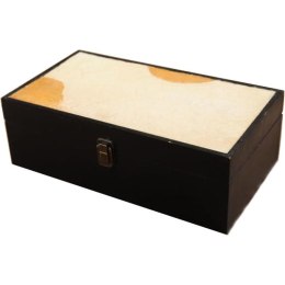 Zestaw Dwóch Drewnianych Szkatułek z Imitacją Sierści Cielaka