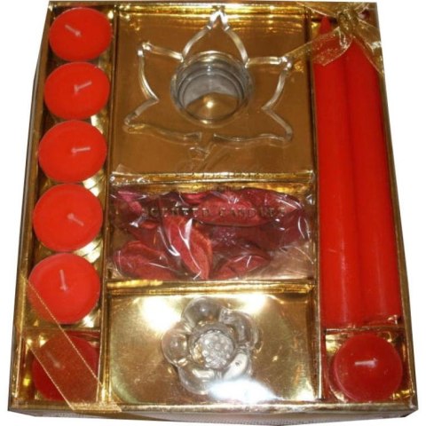 Zestaw Prezentowy ze Świecami Czerwone Uroczyścieści: 6 Elementów w Efektownym Opakowaniu