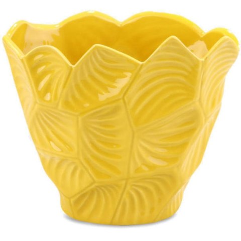 Żółty Wazon Ceramiczny JJ ze Stabilizującymi Antypoślizgowymi Podkładkami