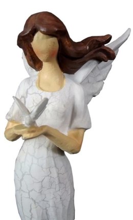 Anioł Opiekun w Białej Sukni - Ręcznie Malowana Figurka Dekoracyjna