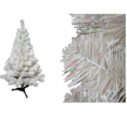 Biała choinka świerkowa na plastikowej podstawie 120 cm