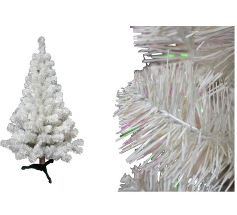 Biała choinka świerkowa na plastikowej podstawie 120 cm