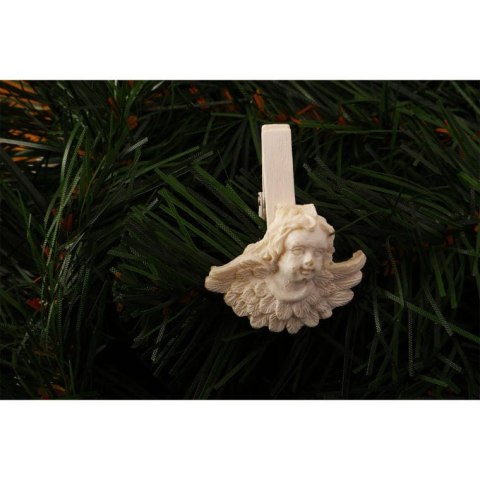 Białe Klamrki z Figurkami Aniołów 4.5 cm - Zestaw 6 sztuk