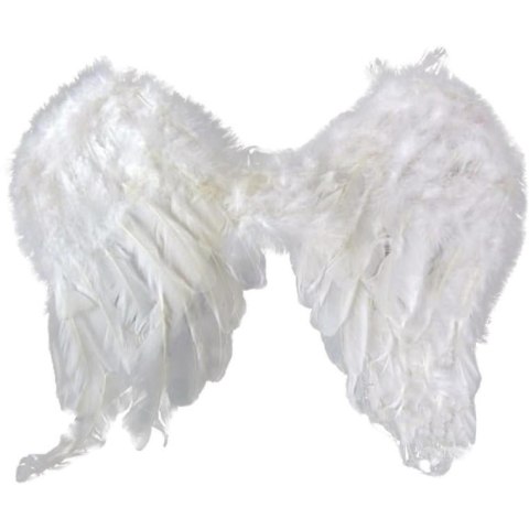 Białe Piórne Skrzydła Anioła do Zakładania na Ramiona 40x45cm