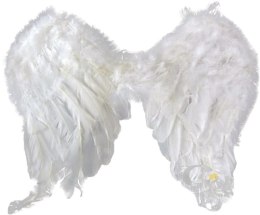 Białe Piórne Skrzydła Anioła do Zakładania na Ramiona 40x45cm