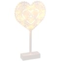 Białe Serce z Ażurowym Wzorem - Dekoracja świetlna LED na Baterie