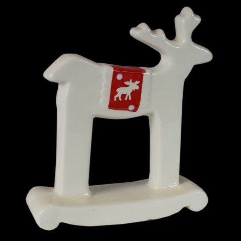 Biały Ceramiczny Renifer w Stylu Skandynawskim o Wysokości 16,5 cm