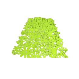 Bieżnik Filcowy Wiosenny w Kolorze Zielonym z Ażurowym Motywem Kwiatowym