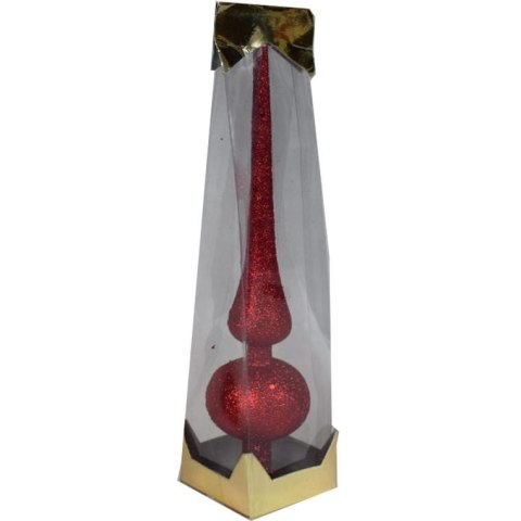 CZUBEK PLASTIKOWY NA CHOINKĘ SZPIC NA CHOINKĘ 30 CM CZERWONY