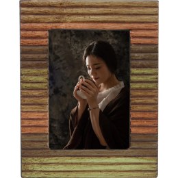 Ceramiczna zielono-pomarańczowa stojąca ramka na zdjęcie