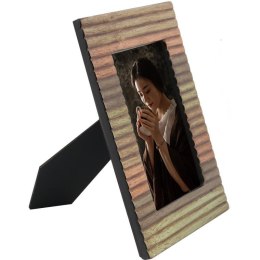 Ceramiczna zielono-pomarańczowa stojąca ramka na zdjęcie