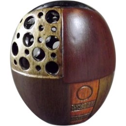 Ceramiczny Wazon w Odcieniach Brązu z Gumkami Antypoślizgowymi 18x15x9 cm