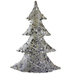 Choinka Dekoracyjna z Sizalu Kolor Kremowy z Srebrnymi Cekinami