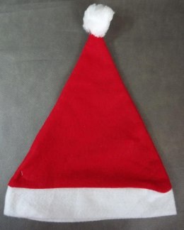 Czapka Mikołaja welurowa, czerwona 40x30cm