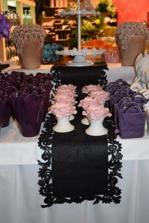 Czarny Bieżnik z Filcu 30x118cm