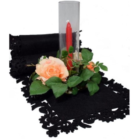 Czarny Bieżnik z Filcu 30x118cm