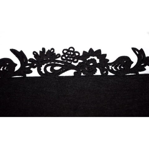 Czarny Bieżnik z Filcu 30x118cm