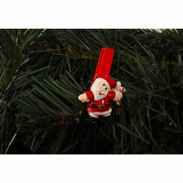 Czerwone klamerki świąteczne z figurką Mikołaja, 5 cm - zestaw 6 sztuk