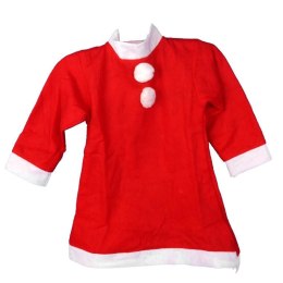 Czerwony Komplet Świąteczny dla Dzieci: Sukienka i Czapka w Stylu Śnieżynki