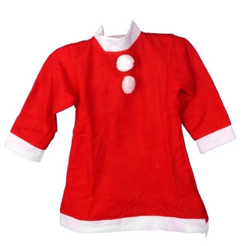 Czerwony Komplet Świąteczny dla Dzieci: Sukienka i Czapka w Stylu Śnieżynki