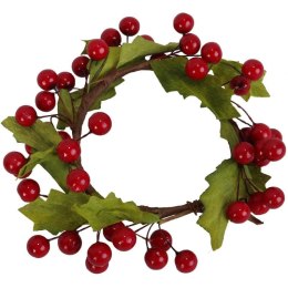 Czerwony Wianek z Jarzębiny jako Stroik Pod Świeczkę 15 cm