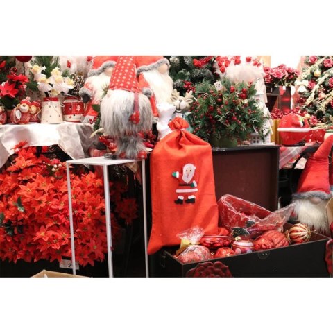 Czerwony Worek na Prezenty 40x30 cm z Materiału