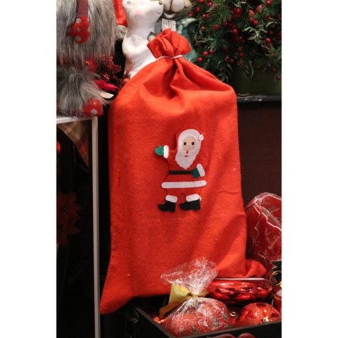 Czerwony Worek na Prezenty 40x30 cm z Materiału