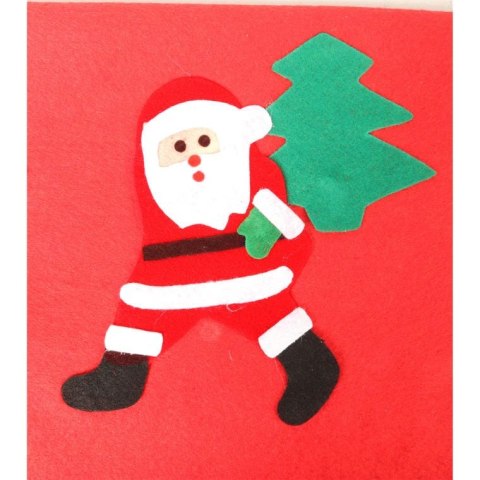 Czerwony Worek na Prezenty 40x30 cm z Materiału