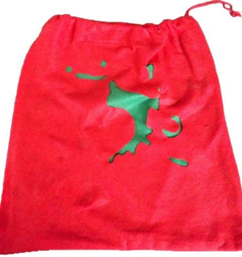 Czerwony worek na prezenty 38x40cm