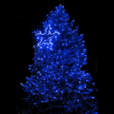 Dekoracja Świetlna Zewnętrzna Niebieska - 100 LED, Łączna, Wysoko Odporna na Warunki Atmosferyczne, Energooszczędna, z Gniazdem 