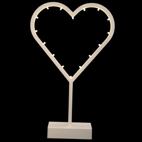 Dekoracja świetlna serce led 38 cm białe