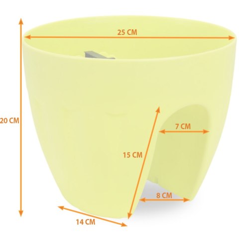 Doniczka na Balustradę Mrozoodporna i UV-Odporna Szara 20x26 cm LS7001S/Szary