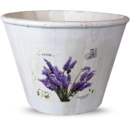 Drewniana Osłonka z Motywem Lawendy w Kolorze Białym 16x22 cm - Duża