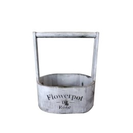 Drewniana Osłonka z Uchwytem - Owalna, Kolor Szary, Rozmiar Średni, 28x22x15 cm