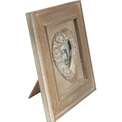 Drewniana stojąca ramka na zdjęcie kolorze brązowym 19.5x19.5 cm