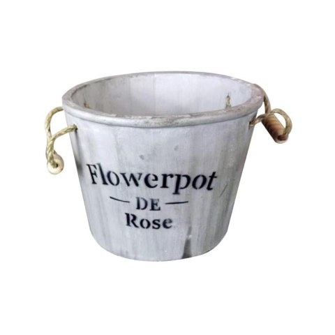 Drewniana szara osłonka z uchwytami ze sznurka 13x16.5 cm