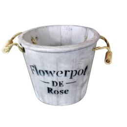 Drewniana szara osłonka z uchwytami ze sznurka 14x19 cm