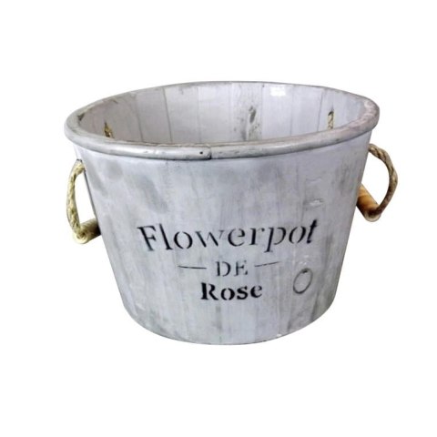 Drewniana szara osłonka z uchwytami ze sznurka 23x15 cm