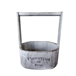 Drewniana szara osłonka z uchwytem 32x26x17 cm