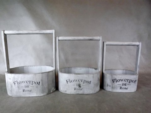 Drewniana szara osłonka z uchwytem 32x26x17 cm