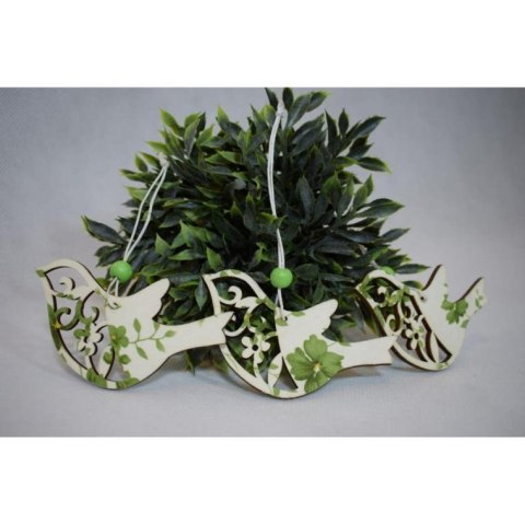 Drewniane zawieszki Leśne Ptaki - zestaw 3 sztuk