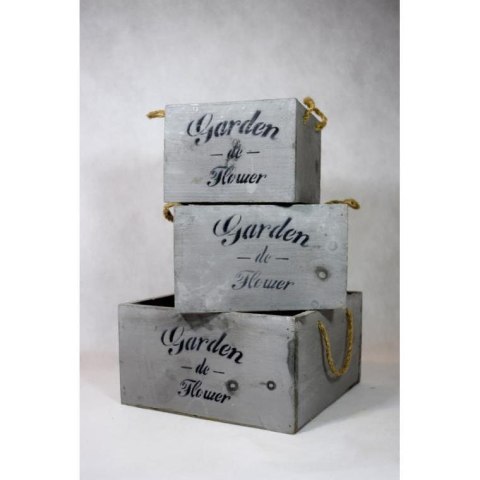 Duża Osłonka Drewniana Vintage z Uchwytami na Kwiaty i Zioła Garden