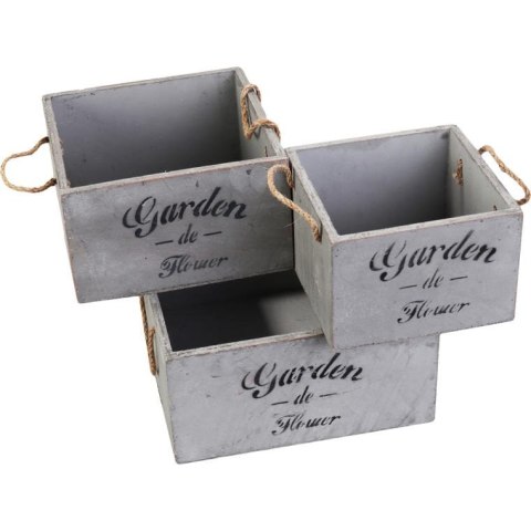 Duża Osłonka Drewniana Vintage z Uchwytami na Kwiaty i Zioła Garden