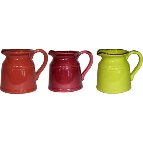 Dzbanek Czerwony z Czarnymi Akcentami, Efekt Ręcznej Roboty