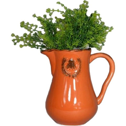 Dzbanek ceramiczny w kolorze pomarańczowym 20 cm
