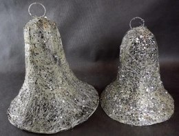 Dzwon z sizalu biały ze srebrnym brokatem