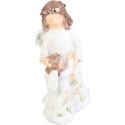 Figurka Dekoracyjna Anioł Opiekun z Aniołkiem Biała Polirezyna