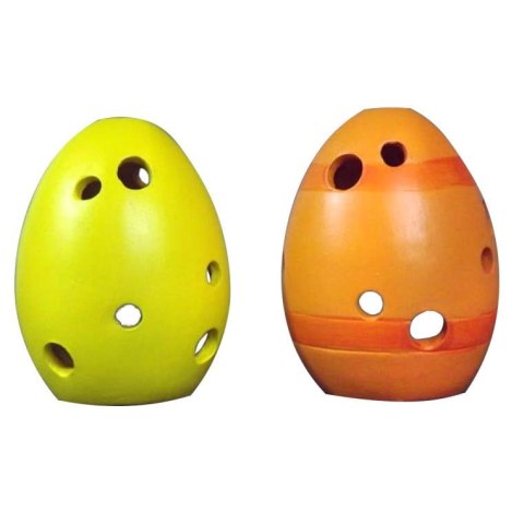 Jajko ceramiczne z zajączkiem lampion w kolorze pomarańczowym 10x7 cm