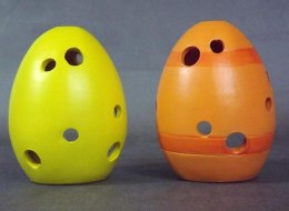 Jajko ceramiczne z zajączkiem lampion w kolorze żółtym 10x7 cm