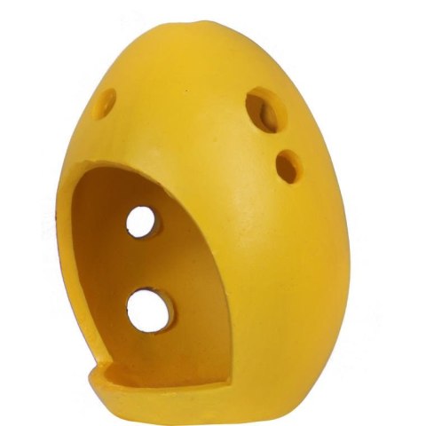 Jajko ceramiczne z zajączkiem lampion w kolorze żółtym 10x7 cm